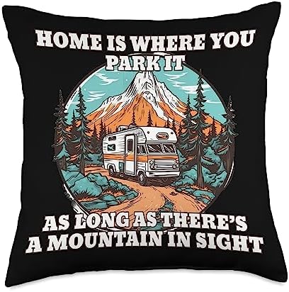 Caravan Camper Van Throw Pillow 18x18 Multicolor