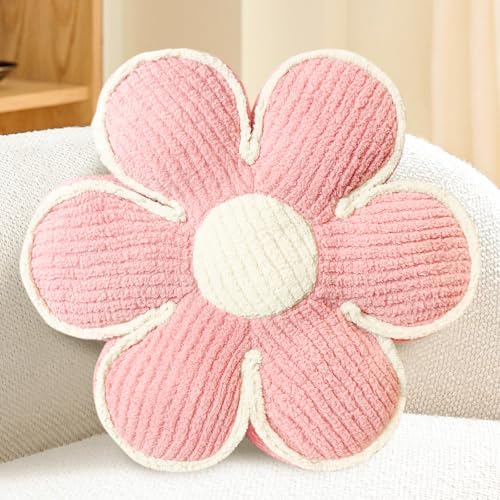 Soft Pink Daisy Flower Shaped Decorative Pillow