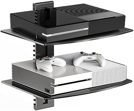 Suptek 2-Tier Floating Shelf Wall Bracket for TV and Media Equipment
