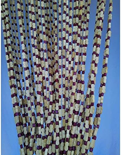 OKUOKA 53 Strands Wood Bead Curtain for Doorways and Room Dividers