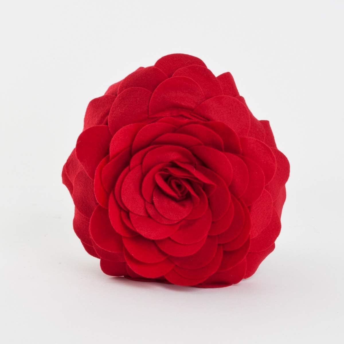 SARO LIFESTYLE Flower Design Throw Pillow 16x16 Red