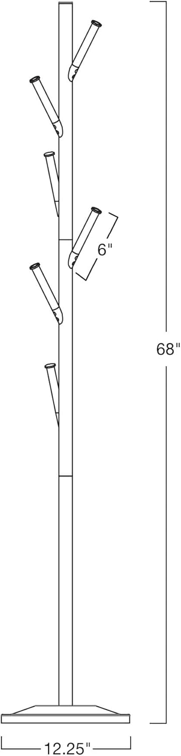 Kira Home Addison 68 Inch Modern 6 Hook Coat Rack