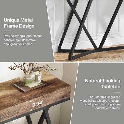 Tribesigns 55 Inch Console Table with Metal Base