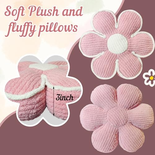 Soft Pink Daisy Flower Shaped Decorative Pillow