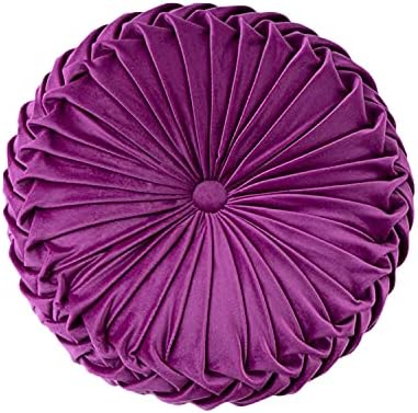 HLOVME 3D Pumpkin Velvet Throw Pillow 15x15 Dark Purple