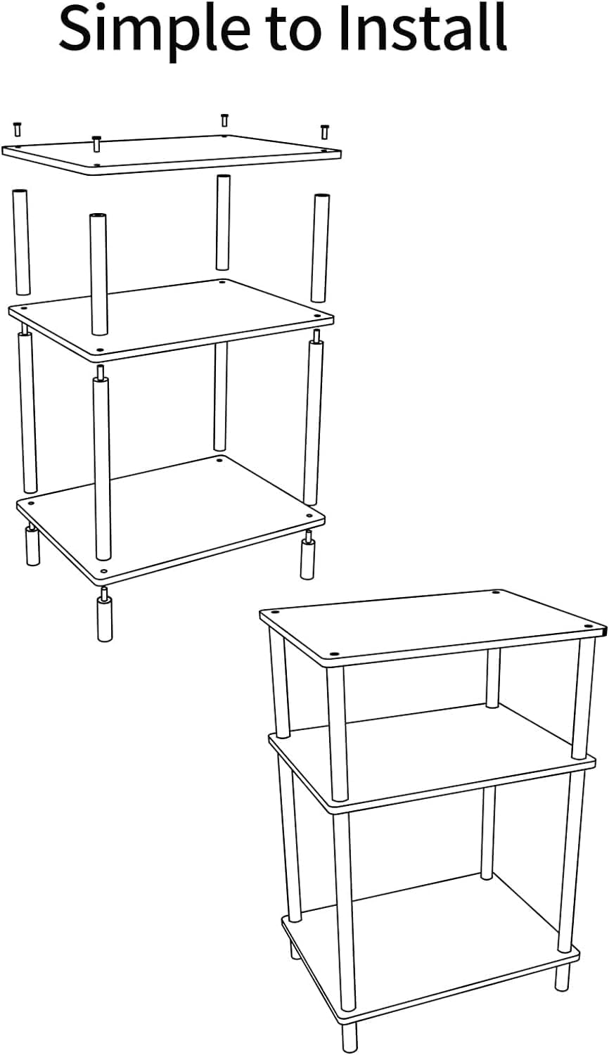 Clear Acrylic 3-Tier End Table for Small Spaces
