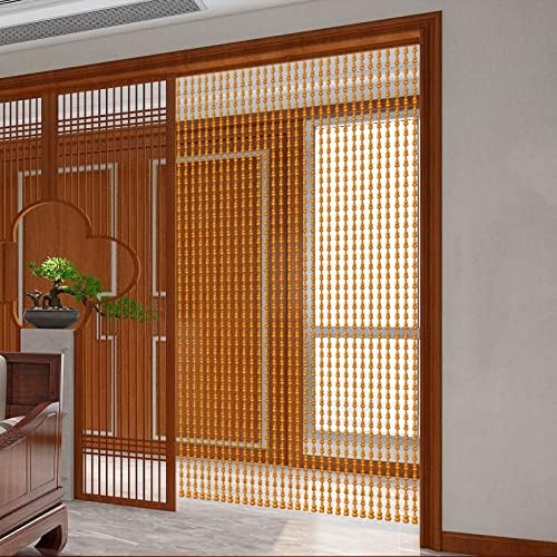 Wood Beaded Door Curtain with 25 Strands 85x155cm