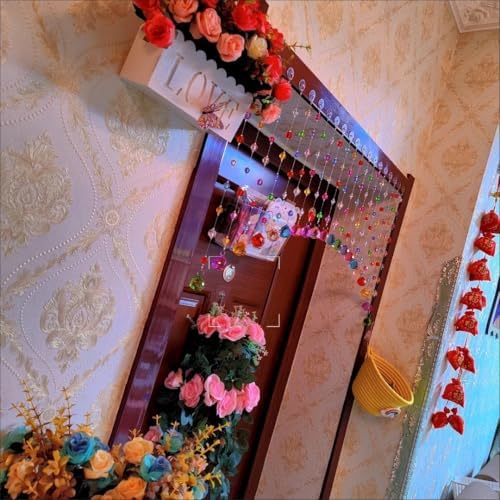 Crystal Beaded Curtain with Multicolor Acrylic Balls 1