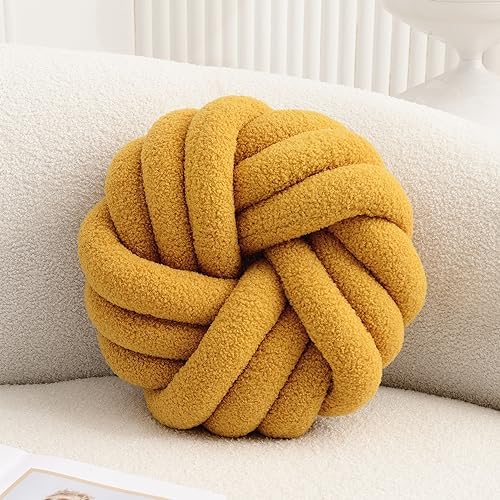 Yellow Knot Pillow 137 Inch Soft Plush Throw Decorative Cushion