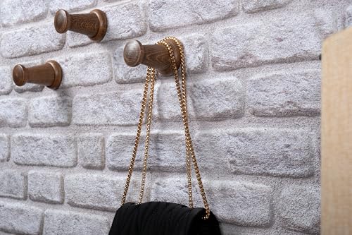 Rustic Wall Mounted Coat Rack with Shelf and 5 Hooks
