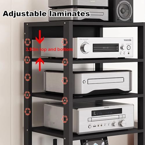 3 Tier Adjustable Video Rack Cabinet for Home Office