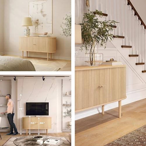 WERMO 55 Inch Sideboard Storage Cabinet with Doors and Shelves