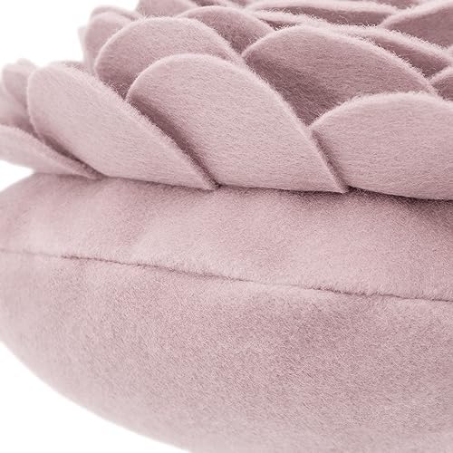 Handmade 3D Rose Throw Pillow 14 Inches Pink