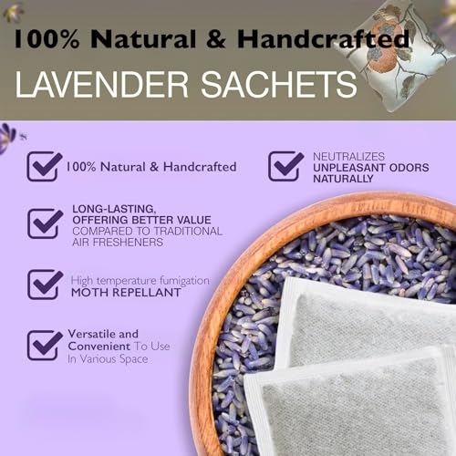Lavender Scented Sachet Bags - Handmade Potpourri Packets for Car and Home
