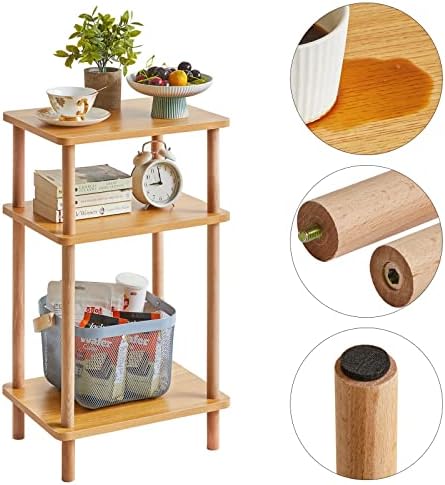 IBUYKE 3-Tier Side Table with Storage Shelves