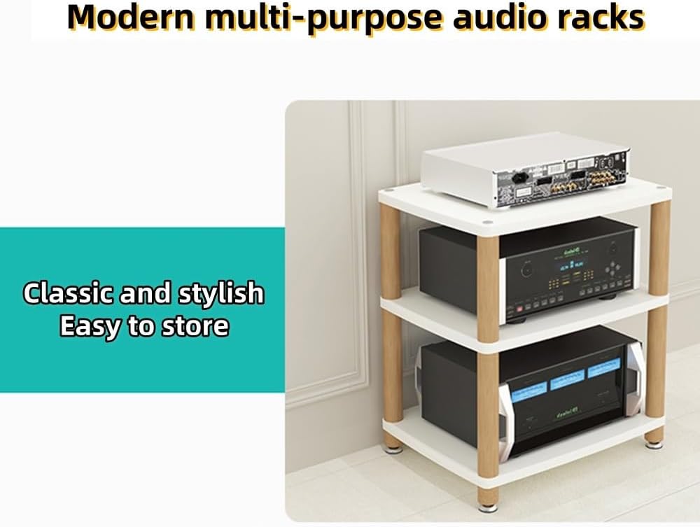 Modern 2-Tier Audio Visual Media Stand Shelf Rack For Home Office Theater