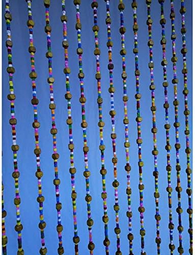 OKUOKA 45 Strands Wood Bead Door Curtain 90x220cm