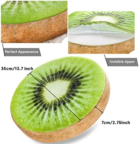 HYSEAS 14 Inch Round Throw Pillow Kiwi 3D Print Design 2 Pack