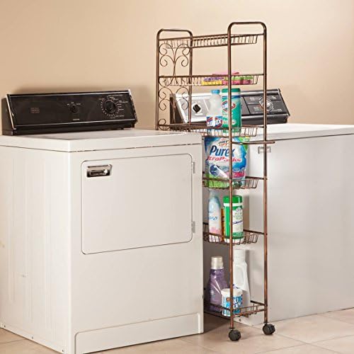 Miles Kimball Rolling Antique Wire 6-Shelf Storage Cart