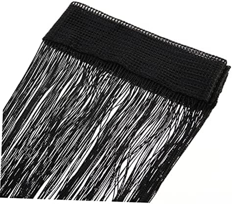 Rod Type Line Curtain Tassel Valance for Room Dividers Black String Curtain for Decor