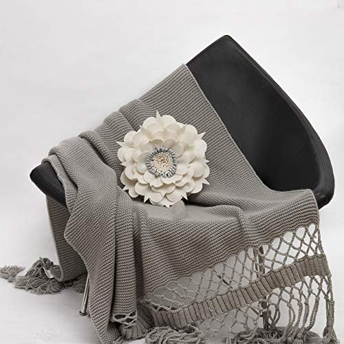 OiseauVoler 3D Flower Throw Pillow 13x13 Inch Handmade White Decor