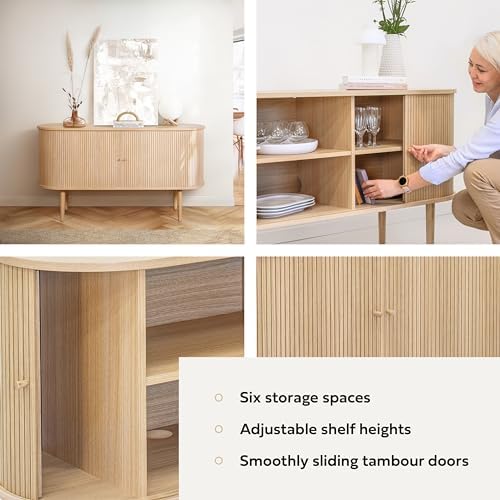 WERMO 55 Inch Sideboard Storage Cabinet with Doors and Shelves