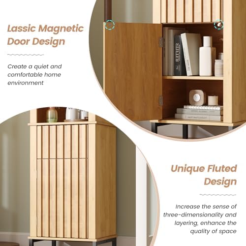Maupvit 68 Inch Tall Bathroom Storage Cabinet with Doors and Drawer