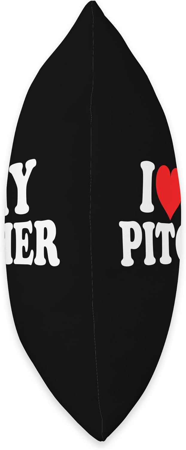 I Love My Pitcher Throw Pillow 16x16 Multicolor