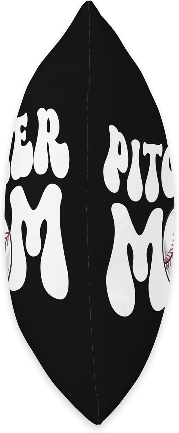 Groovy Mom Baseball Pitcher Throw Pillow 16x16 Multicolor