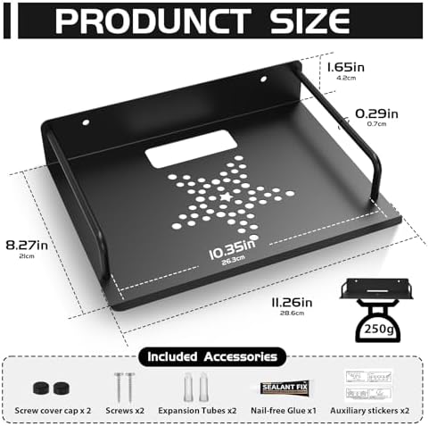AIYOTAR Projector Shelf Wall Mount for Router Speaker Cable Box