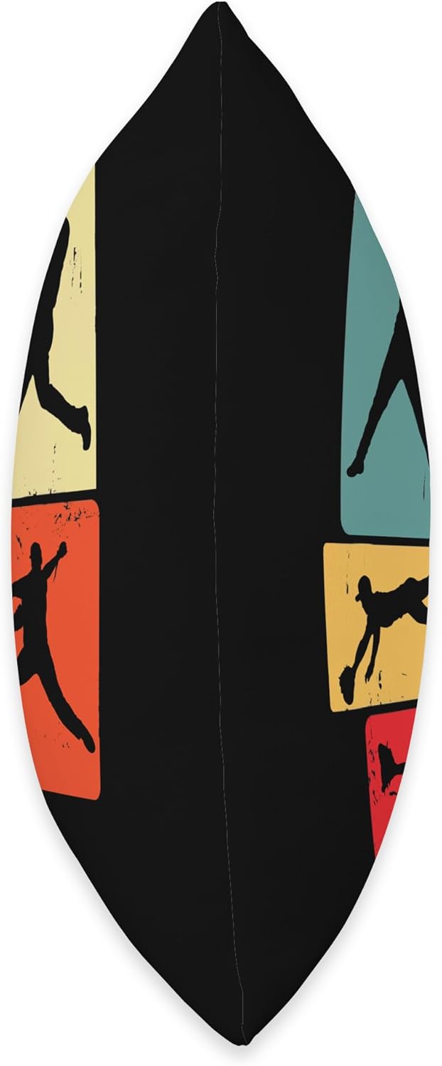 Vintage Baseball Throw Pillow Retro Design