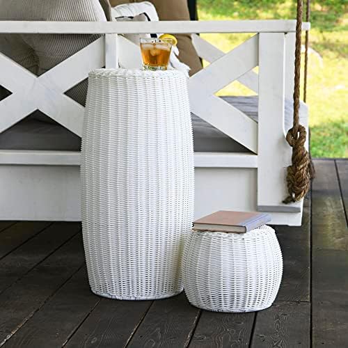 Household Essentials Tall Resin Pedestal White