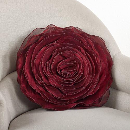 SARO LIFESTYLE Rose Design Throw Pillow 13 Inch 1