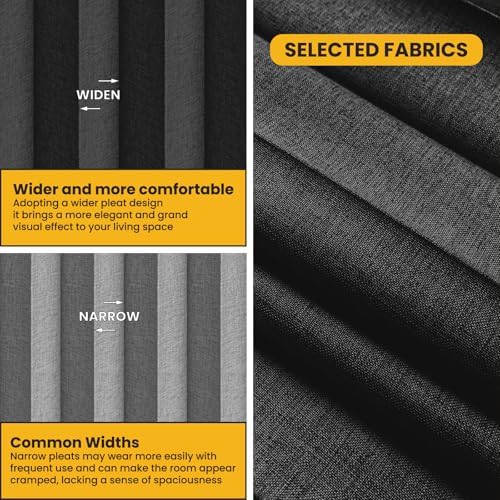 AJAZZ Blackout Accordion Room Divider Curtains