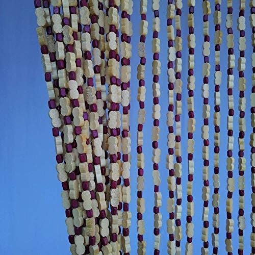 OKUOKA 53 Strands Wood Bead Curtain for Doorways and Room Dividers