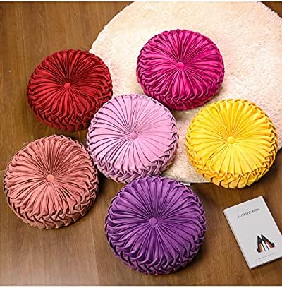 HLOVME 3D Pumpkin Velvet Throw Pillow 15x15 Dark Purple
