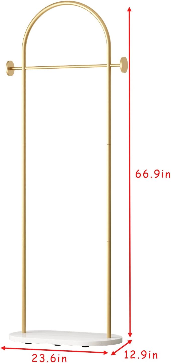 DRIRON Modern Gold Clothes Racks with Shelves