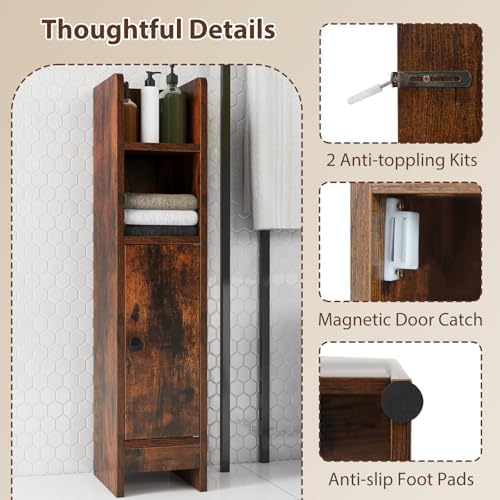 Tangkula Small Bathroom Storage Cabinet