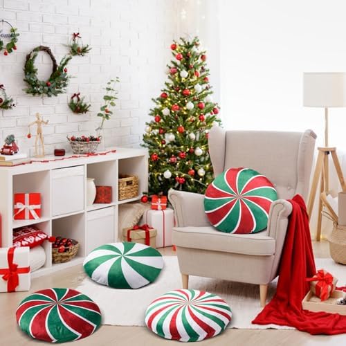 MixTeach 3 Pcs Spiral Christmas Throw Pillows
