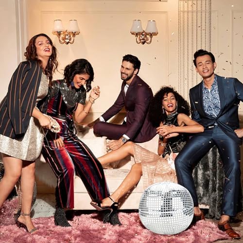 Disco Ball Pillow - Glitter Silver Decorative Throw