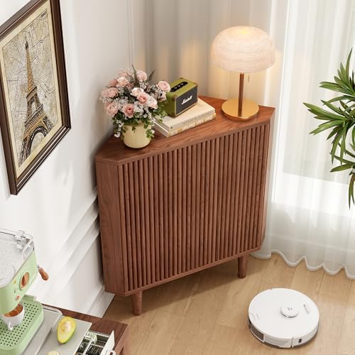 Vudanfe Fluted Floor Corner Kitchen Cabinet Organizer