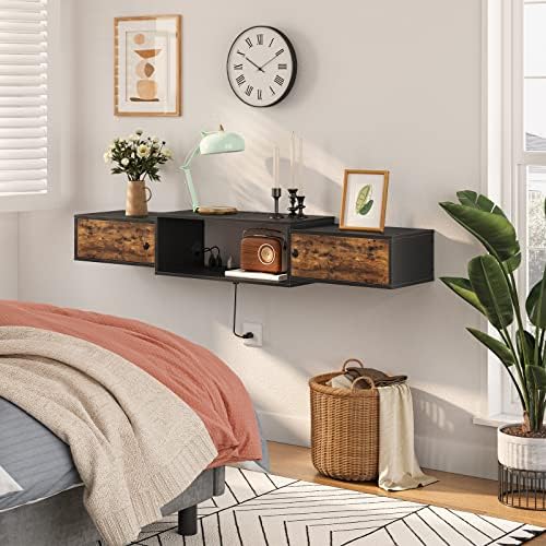 HOOBRO 55 Floating TV Stand with Power Outlets