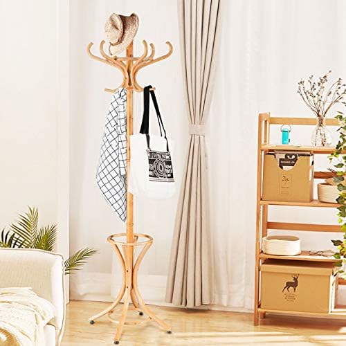 Tangkula 755 Inch Standing Coat Rack with 12 Hooks and Umbrella Stand