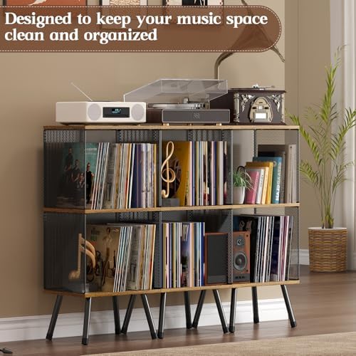 X-cosrack 3-Tier Record Player Stand with Storage