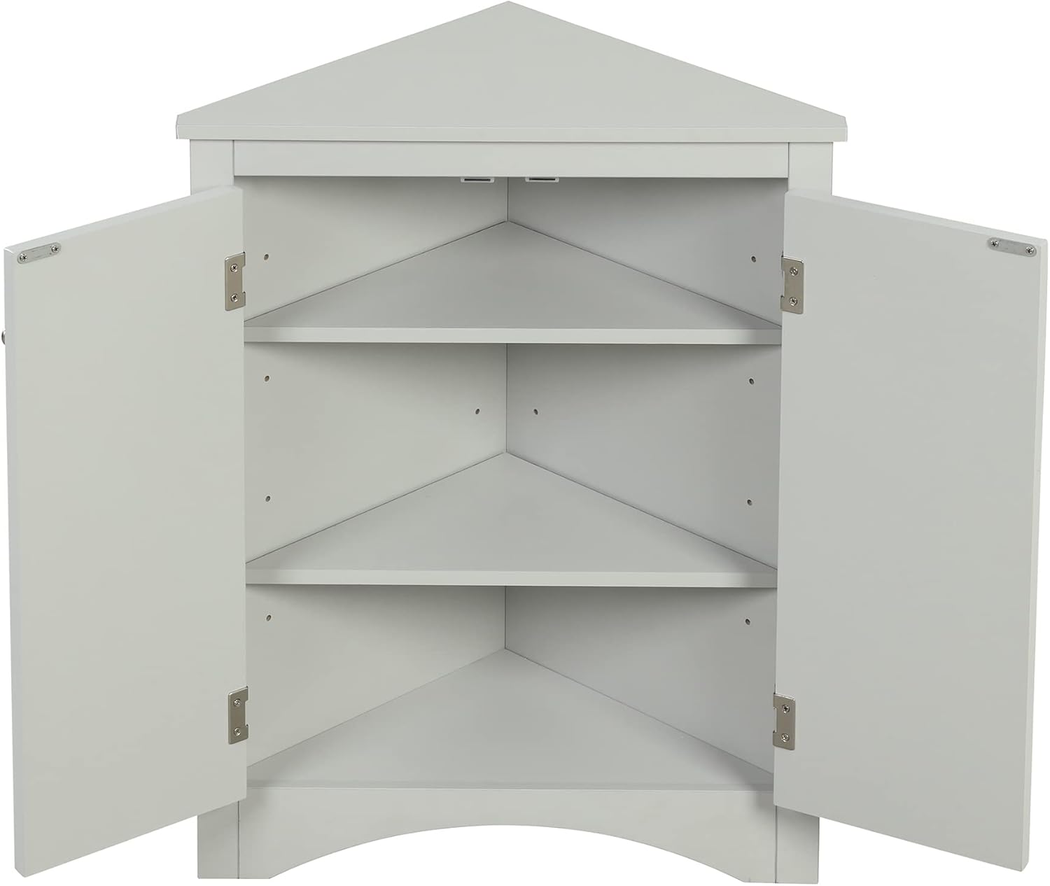 Merax Corner Cabinet with Adjustable Shelves Grey 1