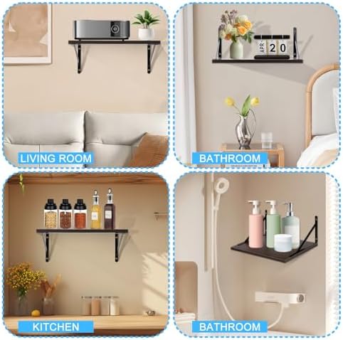 2 Pcs Deep Floating Shelves for Projector and Storage