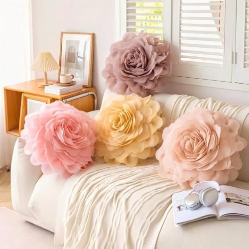 FZETVN Rose Throw Pillow 18 Two-Sided Decorative Pillow for Sofa and Bed