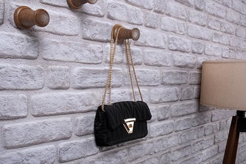 Rustic Wall Mounted Coat Rack with Shelf and 5 Hooks