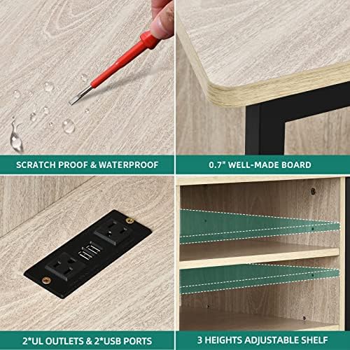 YITAHOME Corner TV Stand for 5550 Inch TVs with Power Outlet