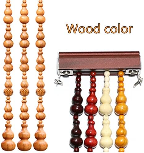 Wood Beaded Door Curtain with 25 Strands 85x155cm